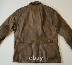 Polo Ralph Lauren The Iconic Waxed Moto Williamsburg Jacket Mens Large Rare