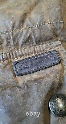 Polo Ralph Lauren The Iconic Waxed Moto Williamsburg Jacket Mens Large Rare