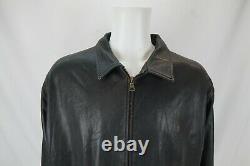 Polo Ralph Lauren Vintage Black Mens Soft Leather Jacket Large