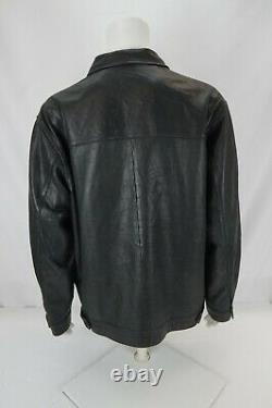 Polo Ralph Lauren Vintage Black Mens Soft Leather Jacket Large