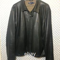 Polo by Ralph Lauren Men's Leather Bomber Jacket Coat Size XL Dark Brown
