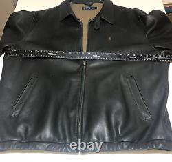 Polo by Ralph Lauren Men's Leather Bomber Jacket Coat Size XL Dark Brown