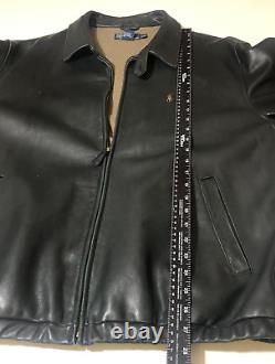 Polo by Ralph Lauren Men's Leather Bomber Jacket Coat Size XL Dark Brown
