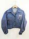 Prada Miu Miu Cat Patch Denim Jacket Indigo Blue Cropped Sz 36 It