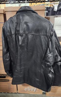 Pre Owned Leatherwear Black Leather Police Motorcycle Jacket
