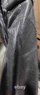 Pre Owned Leatherwear Black Leather Police Motorcycle Jacket