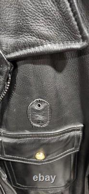 Pre Owned Leatherwear Black Leather Police Motorcycle Jacket