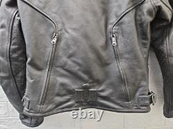 Pre-owned Icon Tuscadero Motorcycle Jacket Leather Nylon armor Motor Sz XL