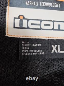 Pre-owned Icon Tuscadero Motorcycle Jacket Leather Nylon armor Motor Sz XL