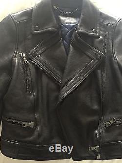 Proenza Schouler Black Leather Biker Jacket Size US 2 AU 6 8 Net A Porter