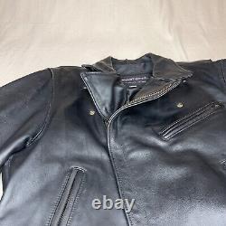 Protech Leather Jacket Womens Black Large Womens vintage fringe Cowhide Biker
