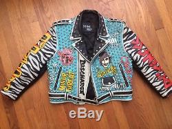 Punk Leather Jacket The Misfits Size Small Studded Minor Threat Discharg