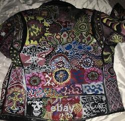 Punk Rock Bands Leather True Vintage OOAK Hand Painted Jacket Sz 40 Original Art