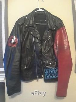 Punk leather jacket men metal rock vlone saint Laurent
