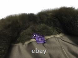 Purple Label Ralph Lauren Lambskin Leather Shearling Fur Collar Belted Jacket 14
