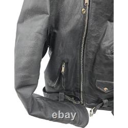 Putnam Leather Gold Motorcycle Jacket Mens 42 / M Biker Vintage Black Moto PLG