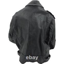Putnam Leather Gold Motorcycle Jacket Mens 42 / M Biker Vintage Black Moto PLG