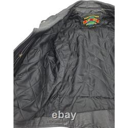 Putnam Leather Gold Motorcycle Jacket Mens 42 / M Biker Vintage Black Moto PLG