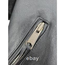 Putnam Leather Gold Motorcycle Jacket Mens 42 / M Biker Vintage Black Moto PLG