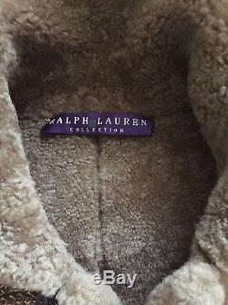 RALPH LAUREN COLLECTION Purple Label Leather Shearling Jacket Sm