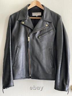 RARE Buckskin Simmons Bilt Biker Leather Jacket Black M