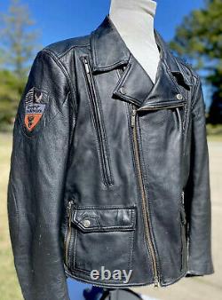 RARE Harley Davidson Men's FORCE Leather Jacket 2XL 97072-06VM Black Eagle