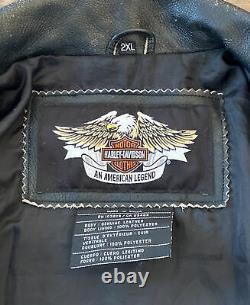 RARE Harley Davidson Men's FORCE Leather Jacket 2XL 97072-06VM Black Eagle