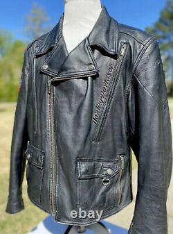 RARE Harley Davidson Men's FORCE Leather Jacket 2XL 97072-06VM Black Eagle