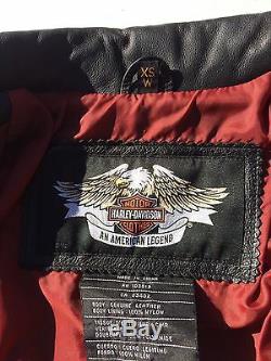 RARE Harley Davidson ROXY Bling Studded Leather Jacket Women's XS Black