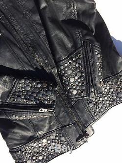 RARE Harley Davidson ROXY Bling Studded Leather Jacket Women's XS Black