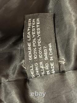 RARE Max USA Black Leather Motorcycle Jacket With Patches 4x Italian Leather