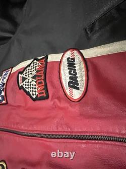 RARE Max USA Black Leather Motorcycle Jacket With Patches 4x Italian Leather