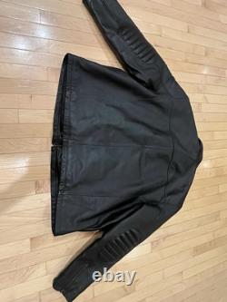 RARE Max USA Black Leather Motorcycle Jacket With Patches 4x Italian Leather