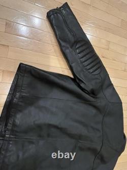 RARE Max USA Black Leather Motorcycle Jacket With Patches 4x Italian Leather