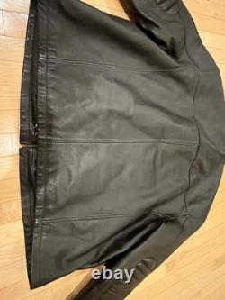 RARE Max USA Black Leather Motorcycle Jacket With Patches 4x Italian Leather