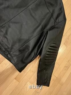 RARE Max USA Black Leather Motorcycle Jacket With Patches 4x Italian Leather