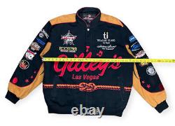 RARE Men's JH Design Pro Bull Riding Gilley's Las Vegas Canvas Racing Jacket XL