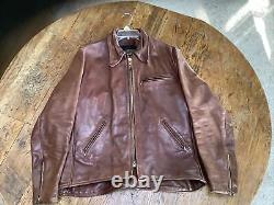 RARE! Mens 44 VANSON HORSEHIDE Leather Moto Jacket AERO STYLE Enfield 6 Lbs