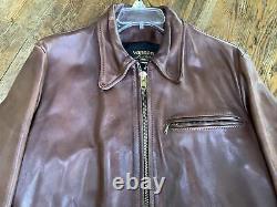 RARE! Mens 44 VANSON HORSEHIDE Leather Moto Jacket AERO STYLE Enfield 6 Lbs