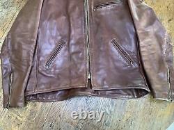 RARE! Mens 44 VANSON HORSEHIDE Leather Moto Jacket AERO STYLE Enfield 6 Lbs