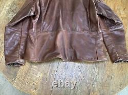 RARE! Mens 44 VANSON HORSEHIDE Leather Moto Jacket AERO STYLE Enfield 6 Lbs