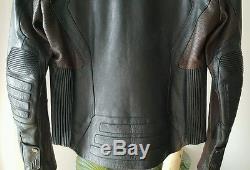 RARE SAMPLE Ralph Lauren Black Label Moto Leather Biker Jacket Black Brown $2995