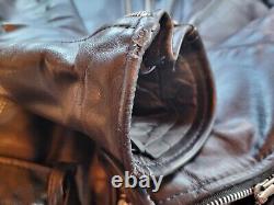 RARE! VINTAGE BERMANS Black Leather Motorcycle Jacket biker punk Size 36Long