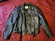 RARE! VINTAGE BERMANS Black Leather Motorcycle Jacket biker punk Size 40Long