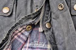 RARE VTG 50s BELSTAFF TRIALMASTER CHEQUERED FLAG LABEL WAXED MOTORCYCLE JACKET M