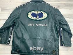 RARE VTG Wu Wear Sz XL Leather Jacket 90s Wu Tang Clan Method Man Rza Gza ODB