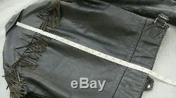 RARE Vintage Belstaff Leather Jacket 36 S Biker Motorcycle Fringe Center Zipper