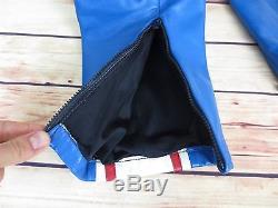 RARE Vintage HONDA RACING Blue Leather MOTORCYCLE Jacket + Pants Suit Size S/M