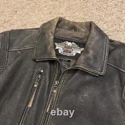RARE Vintage Harley-Davidson Freedom Leather Jacket Black Distressed L