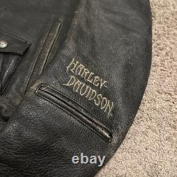 RARE Vintage Harley-Davidson Freedom Leather Jacket Black Distressed L